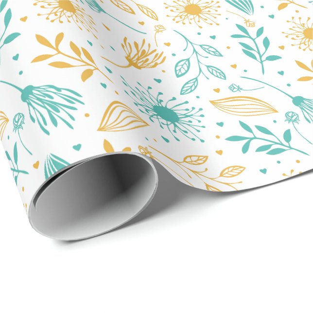 Papier Cadeau Papier à envelopper - La nature florale (Coin rond)
