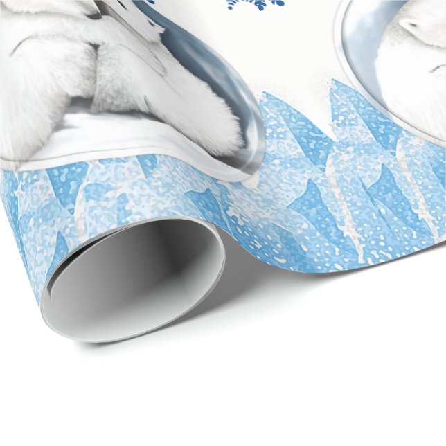 Papier Cadeau Papier à envelopper Ours polaire (Coin rond)