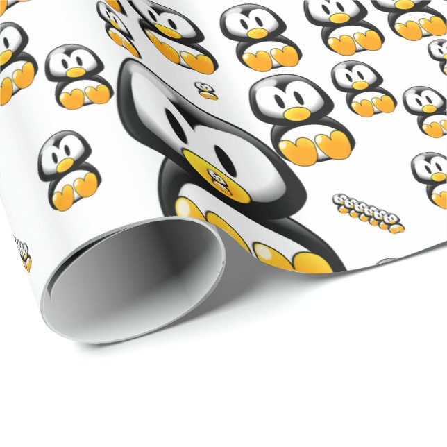 Papier Cadeau Papier à envelopper Pingouin (Coin rond)