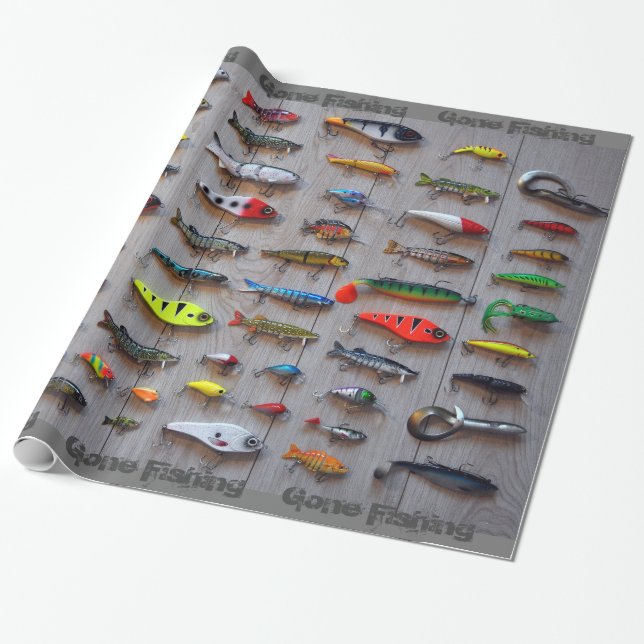 Papier Cadeau Papier à envelopper pour pêche (Déroulé)