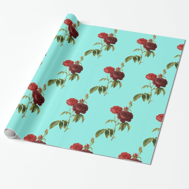 Papier Cadeau Papier à envelopper, ROSE de semences HEUREUX de 3 (Déroulé)