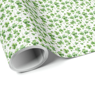Papier Cadeau Papier à envelopper Shamrock vert irlandais