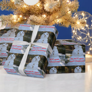Papier Cadeau Papier à envelopper Snowman ne s'ouvre pas avant N