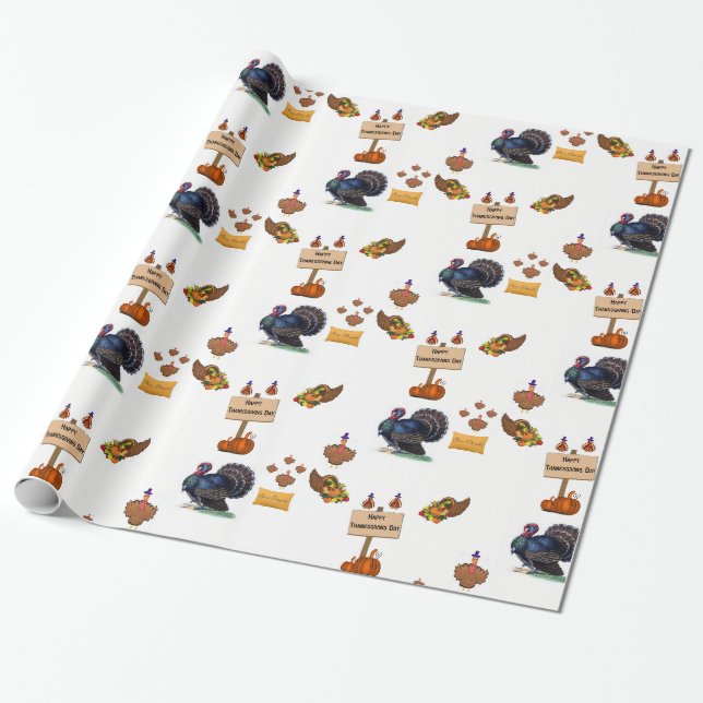 Papier Cadeau Papier à envelopper Thanksgiving (Déroulé)