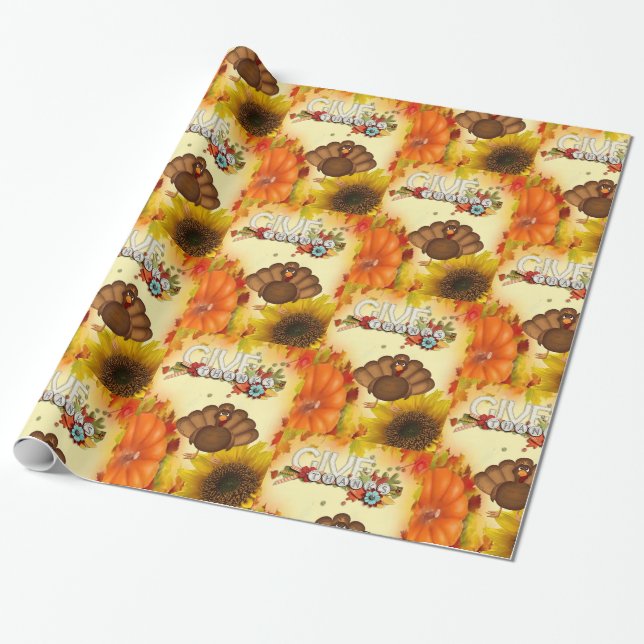 Papier Cadeau Papier à envelopper Thanksgiving (Déroulé)