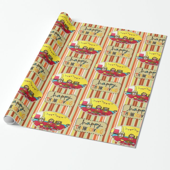 Papier Cadeau Papier à envelopper Thanksgiving (Déroulé)