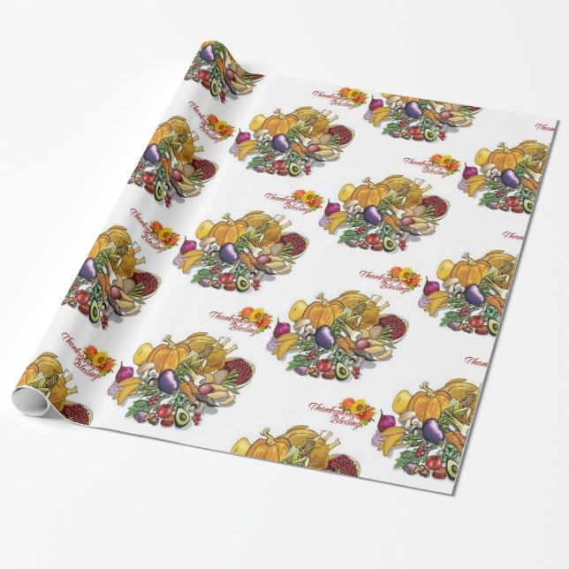 Papier Cadeau Papier à envelopper Thanksgiving (Déroulé)