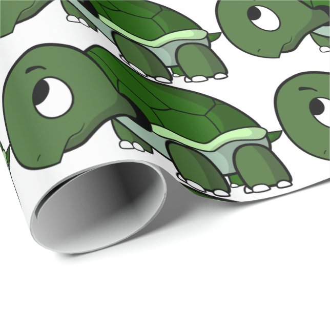 Papier Cadeau Papier à envelopper - Tortue Drôle (Coin rond)
