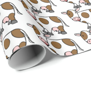 Papier Cadeau Papier à envelopper - Vache drôle