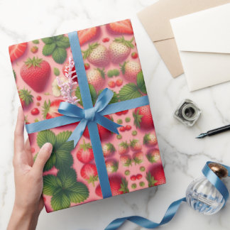 Papier Cadeau Papier à fraise
