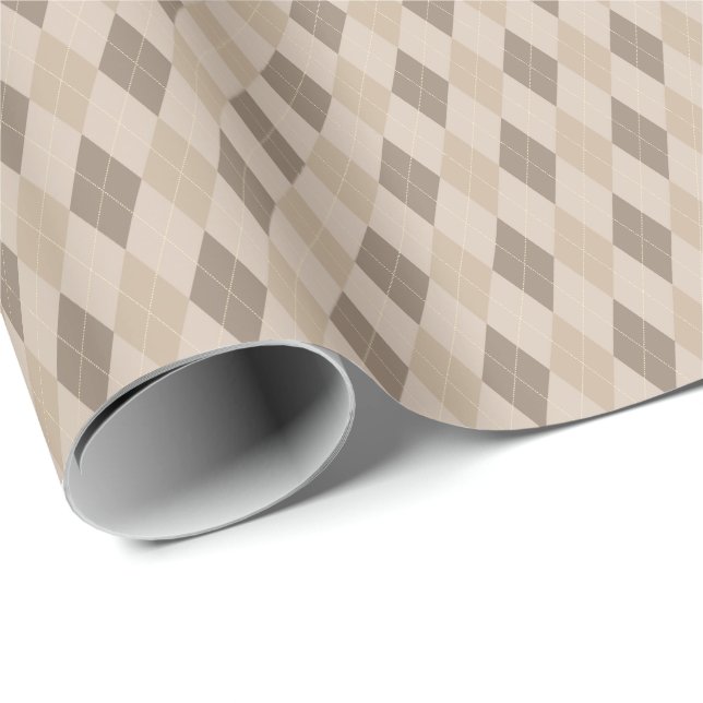 Papier Cadeau Papier à Jacquard de tons beige (Coin rond)