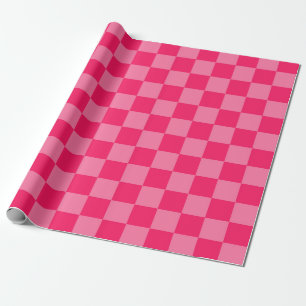 Papier Cadeau Papier à Motif de contrôle rose-chaud léger