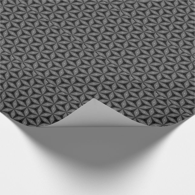 Papier Cadeau Papier à Motif noir foncé de géométrie (Coin)