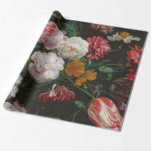 Papier Cadeau Papier à vie fixe floral foncé