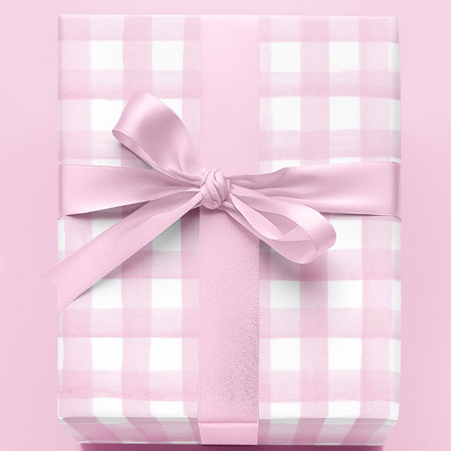 Papier Cadeau Papier baby shower fille rose En vichy (Créateur téléchargé)