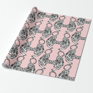 Papier Cadeau Papier blanc à enveloppement de tigre