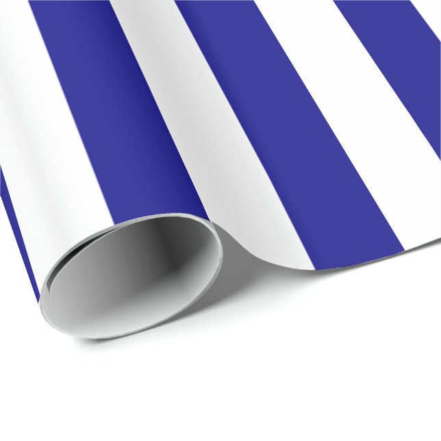 Papier Cadeau Papier blanc bleu à embrayage (Coin rond)