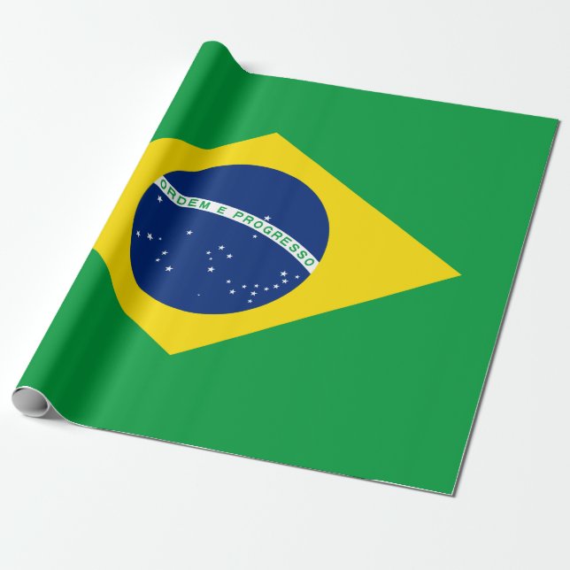 Papier Cadeau Papier brésilien d'enveloppement du drapeau (Déroulé)