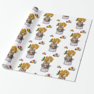 Papier Cadeau Papier brillant à envelopper, Cat-Cat-Cat-Fil