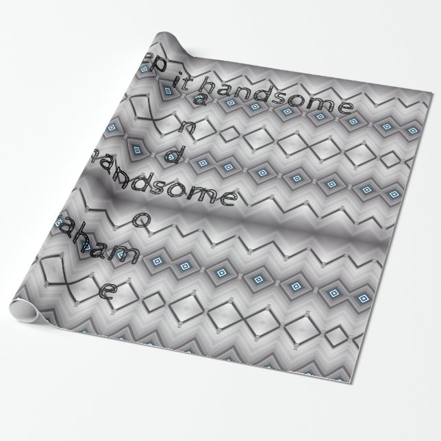 Papier Cadeau Papier brillant à envelopper, gris Gardez-le beau (Déroulé)