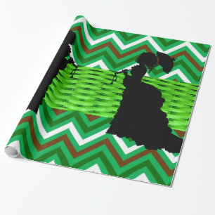 Papier Cadeau Papier brillant, African Women Green