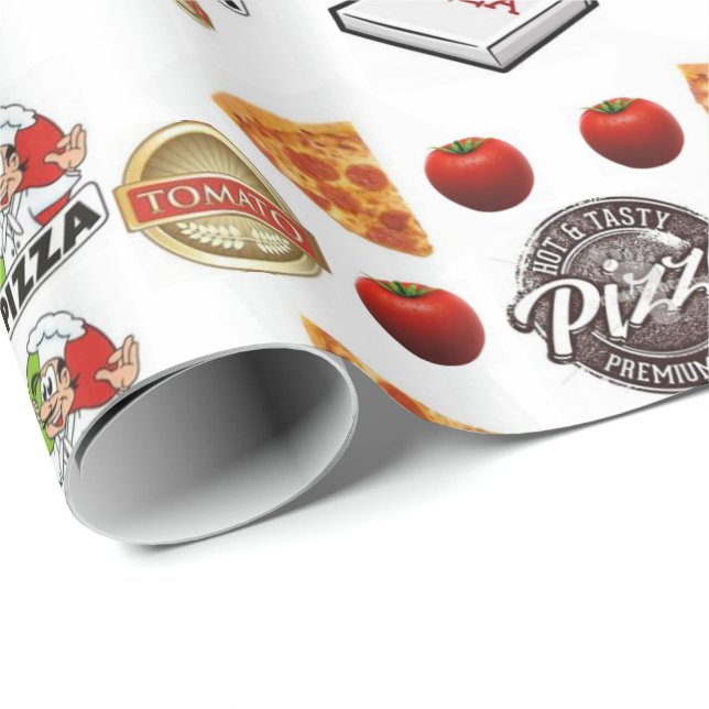 Papier Cadeau Papier brillant d'emballage de pizza (Coin rond)