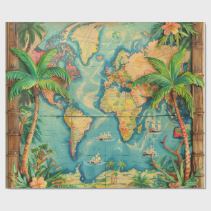 Papier Cadeau-Papier Cadeau Atlas Vintage