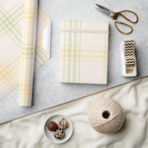 Papier Cadeau Papier Cadeau Luxe Rayé Citron