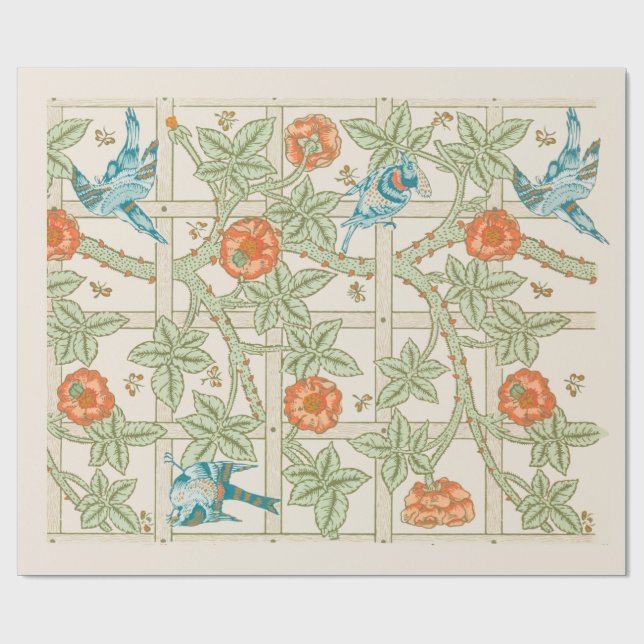 PAPIER CADEAU PAPIER CADEAU: WILLIAM MORRIS : MOTIF TRELLIS (Plat)