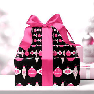 Papier Cadeau Papier Coloré Rose Et Noir De Noël