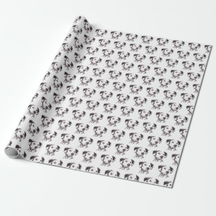 Papier Cadeau Papier dalmatien d'emballage cadeau d'art de chien