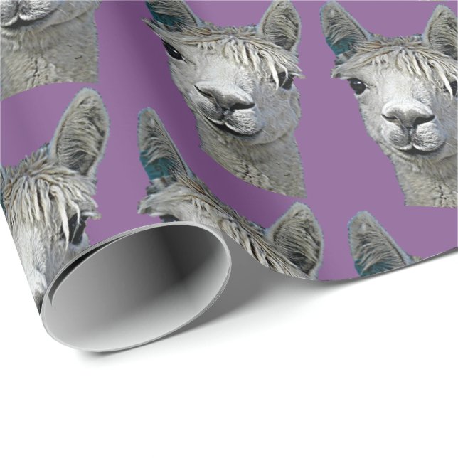 Papier Cadeau Papier d'alpaga sur le mauve (Coin rond)