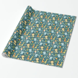 Papier Cadeau Papier de Baby shower Jungle Joy