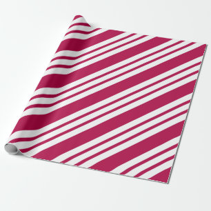 Papier Cadeau Papier de bonbon de Noël rétro rouge rayé