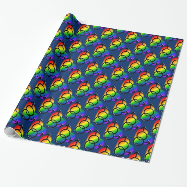 Papier Cadeau Papier de cadeau d'amour d'arc-en-ciel de papier (Déroulé)