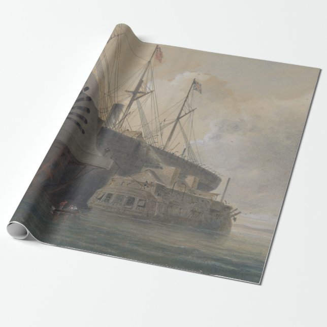Papier Cadeau Papier de Decoupage de meubles de bateau de vapeur (Déroulé)