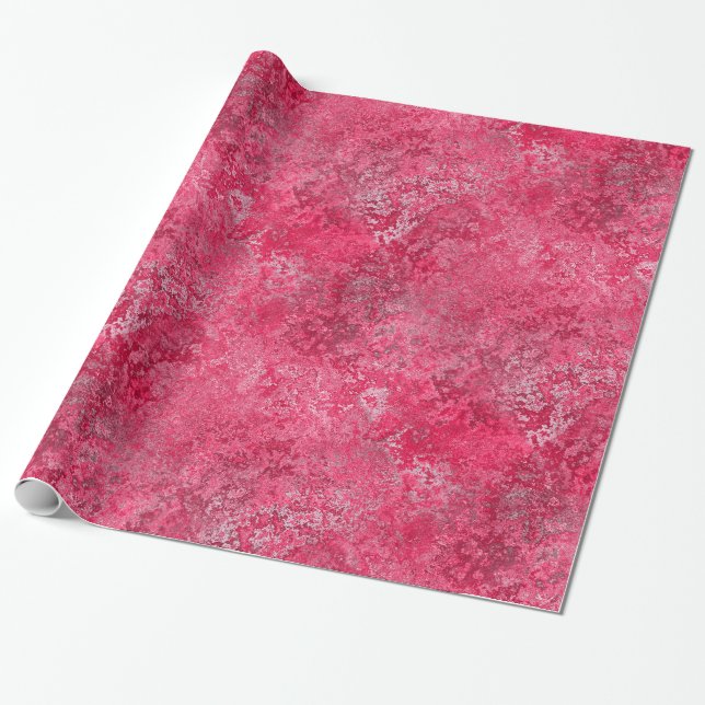 Papier Cadeau Papier de emballage rose rouge de cadeau (Déroulé)