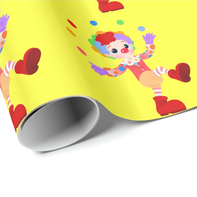 Papier Cadeau Papier de jonglerie d'emballage cadeau de clown (Coin rond)