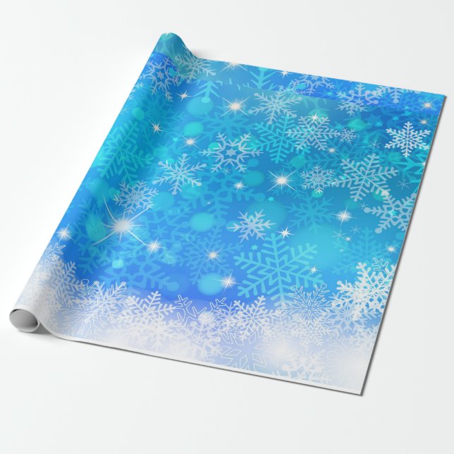 Papier Cadeau Papier de Noël à flocon de neige (Déroulé)