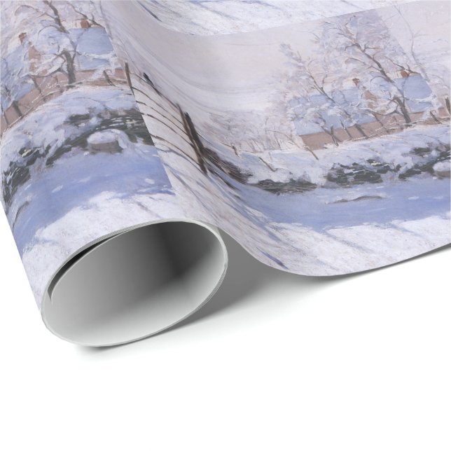 Papier Cadeau Papier de Noël Claude Monet The Magpie (Coin rond)