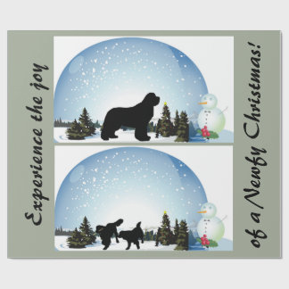 Papier Cadeau Papier de Noël de chien de Terre-Neuve