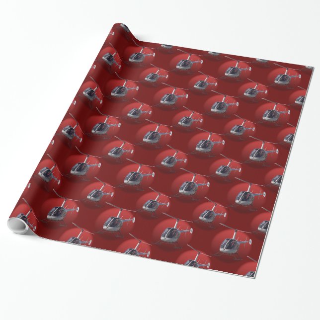 Papier Cadeau Papier de Noël de l'hélicoptère (Déroulé)