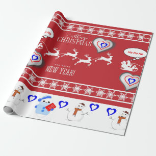Papier Cadeau Papier de Noël Joyeux Noël Joyeux Nouveau