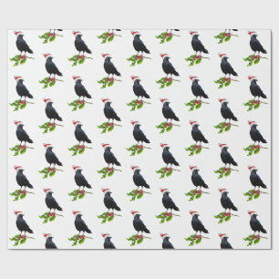 Papier Cadeau Papier de Noël père Noël Crow