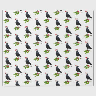 Papier Cadeau Papier de Noël père Noël Crow