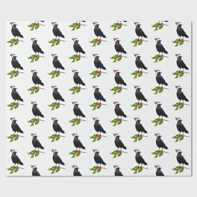 Papier Cadeau Papier de Noël père Noël Crow (Plat)