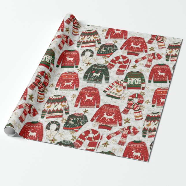 Papier Cadeau Papier de Noël traditionnel/classique (Déroulé)