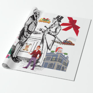 Papier Cadeau Papier de Noël victorien de l'âge doré 🎄
