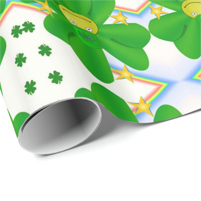 Papier Cadeau Papier de papier de la Saint-Patrick (Coin rond)