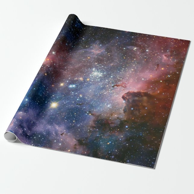 Papier Cadeau Papier de recouvrement de galaxie spatiale (Déroulé)